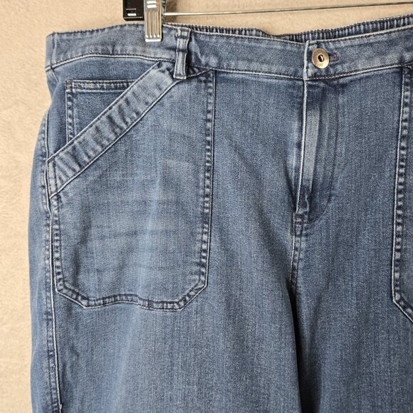 J.Jill Denim 20W Nantucket Full Leg Crop Jeans Medium Wash Flat Front Pockets - Picture 3 of 10